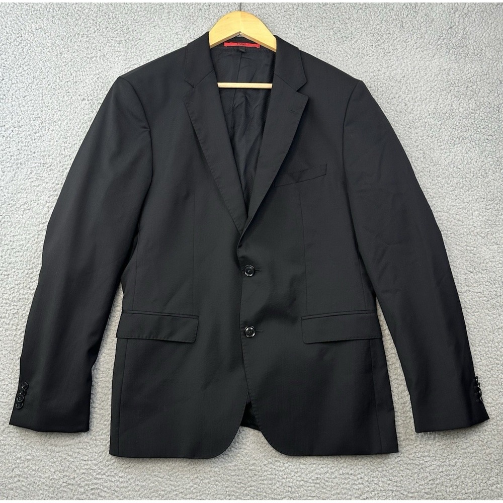 Hugo Boss Blazer Jacket Men US40 EU50 Black Marlane Biella Jeffery181s